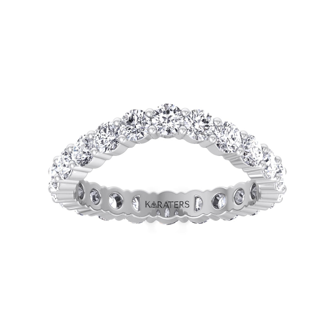 Round Shape Lab Grown Diamond Curved Eternity Band