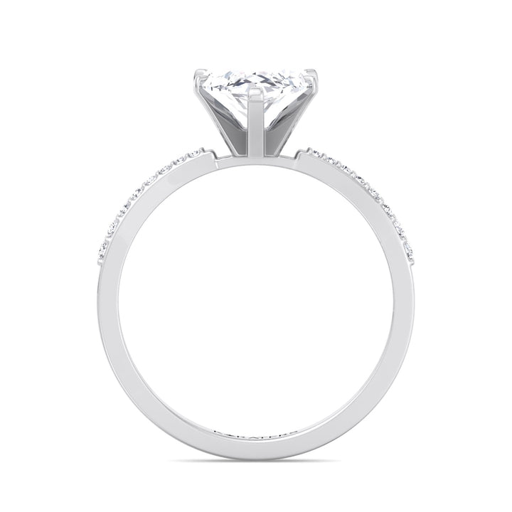 Marquise Cut Lab Grown Diamond Engagement Ring With SideStones