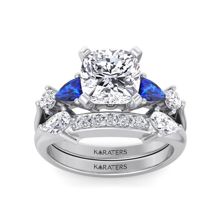 3.95CT Total Weight Multi Shape Lab Grown Diamond Wedding Set White Gold 14K