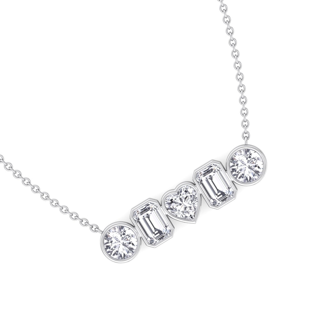 Mixed Shape Lab Grown Diamond Pendant-1.50CT-14K-18K-White Gold