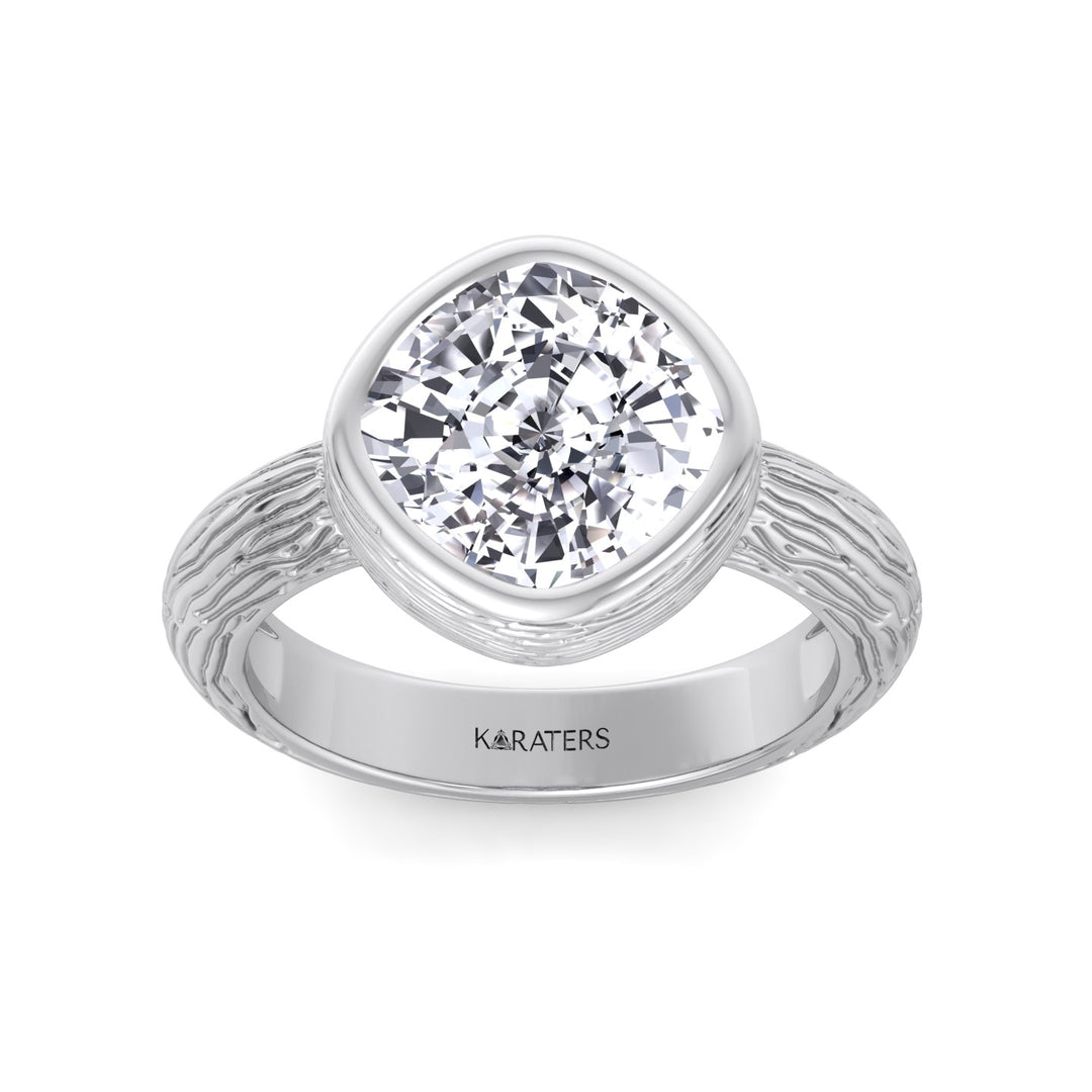 Cushion Cut Solitaire Lab Grown Diamond Engagement Ring