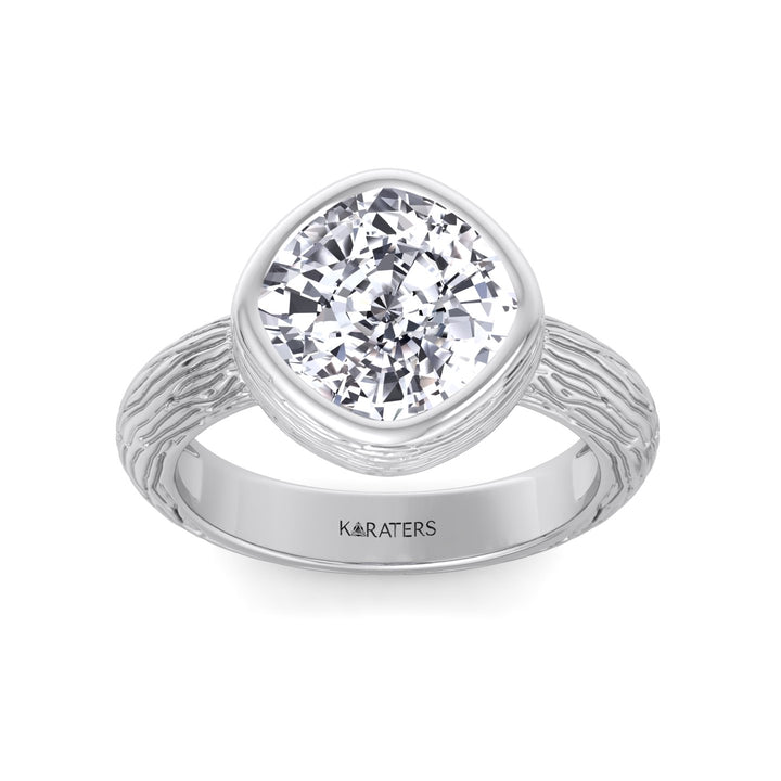 Cushion Cut Solitaire Lab Grown Diamond Engagement Ring