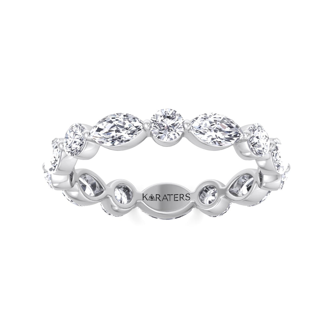 Round and Marquise Shape Lab Grown Diamond Eternity Band