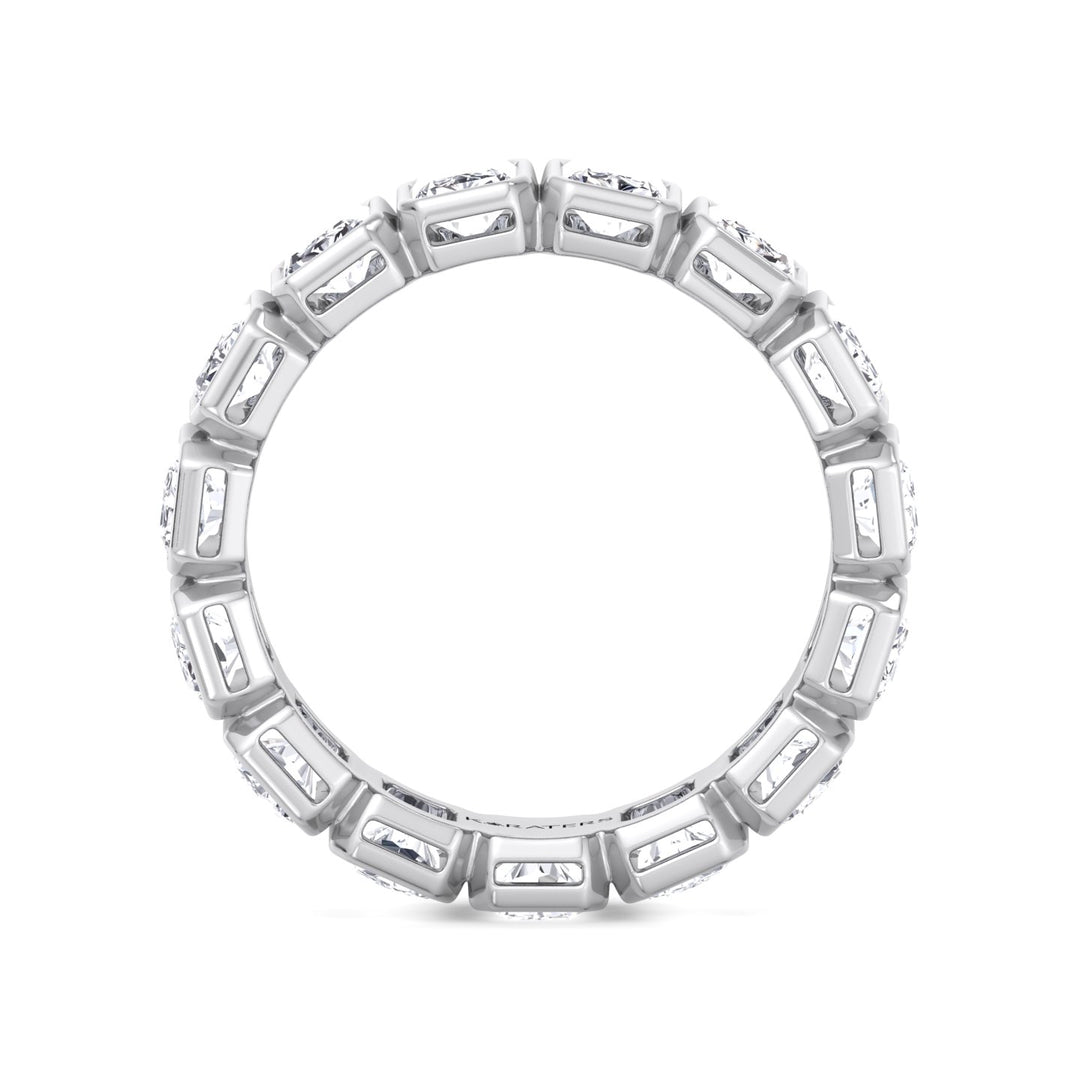 Bezel Set Radiant Shape Lab Grown Diamond Eternity Band White Gold 14K