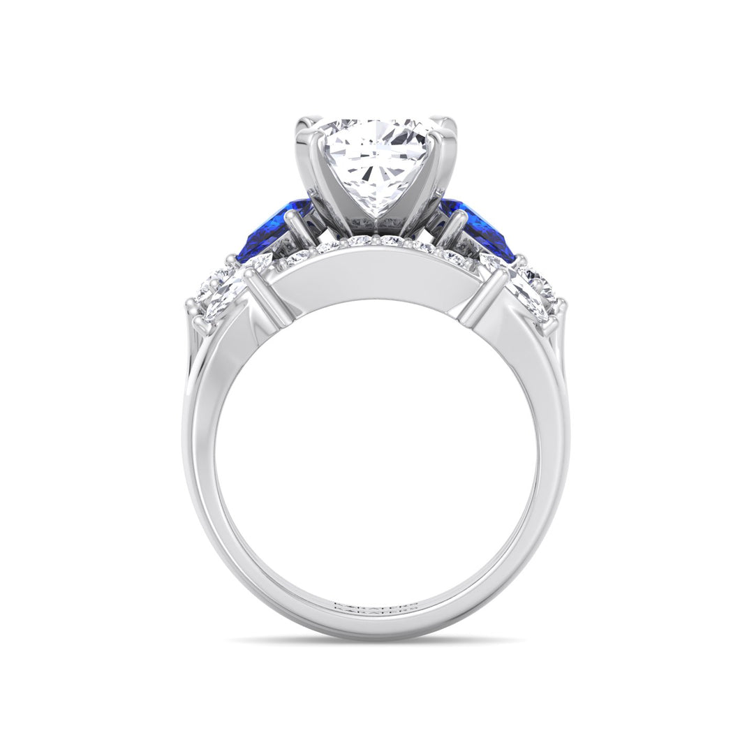 3.95CT Total Weight Multi Shape Lab Grown Diamond Wedding Set White Gold