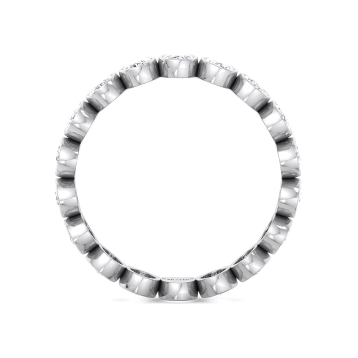 Bezel Set Oval Shape Lab Grown Diamond Eternity Band