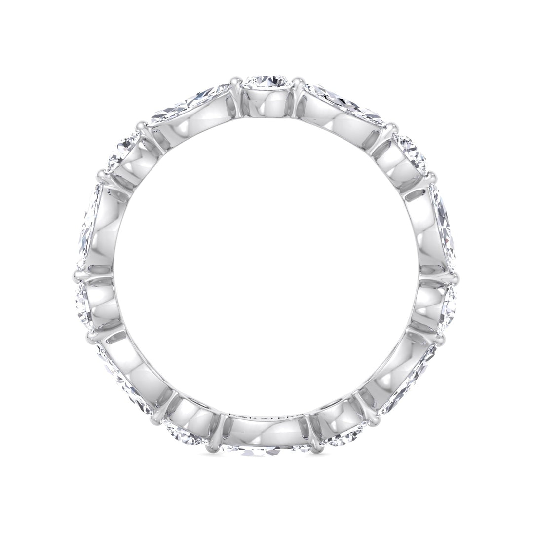Round and Marquise Shape Lab Grown Diamond Eternity Band