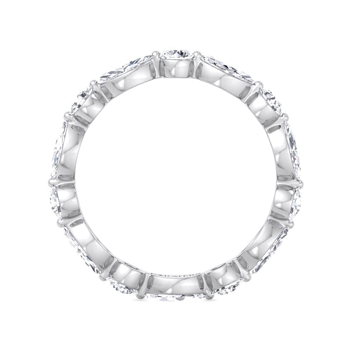 Round and Marquise Shape Lab Grown Diamond Eternity Band