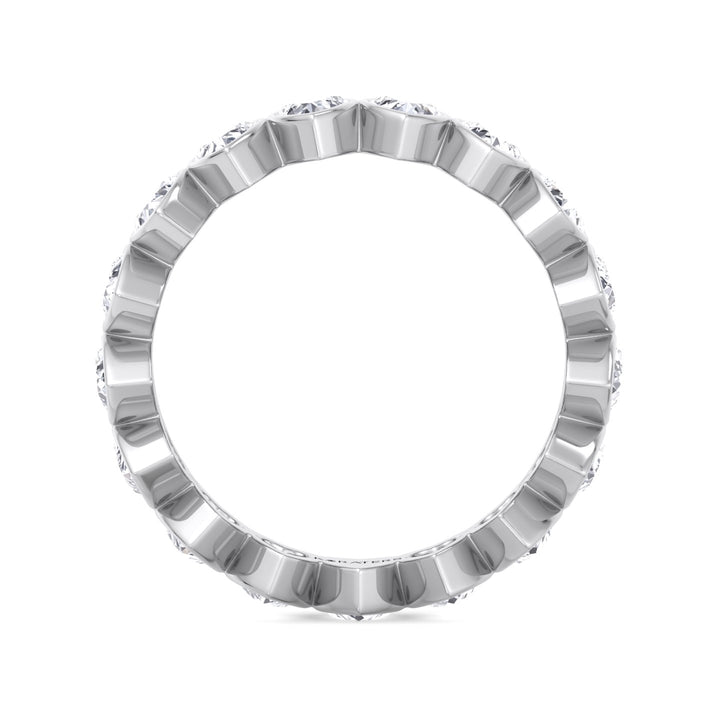 Bezel Set Heart Shape Lab Grown Diamond Eternity Band