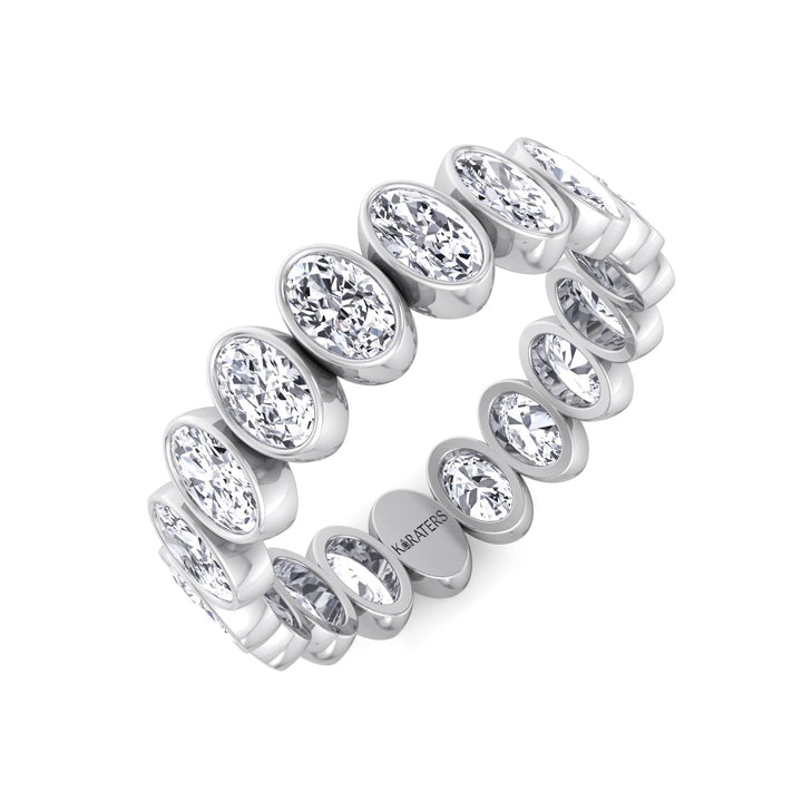 Bezel Set Oval Shape Lab Grown Diamond Eternity Band