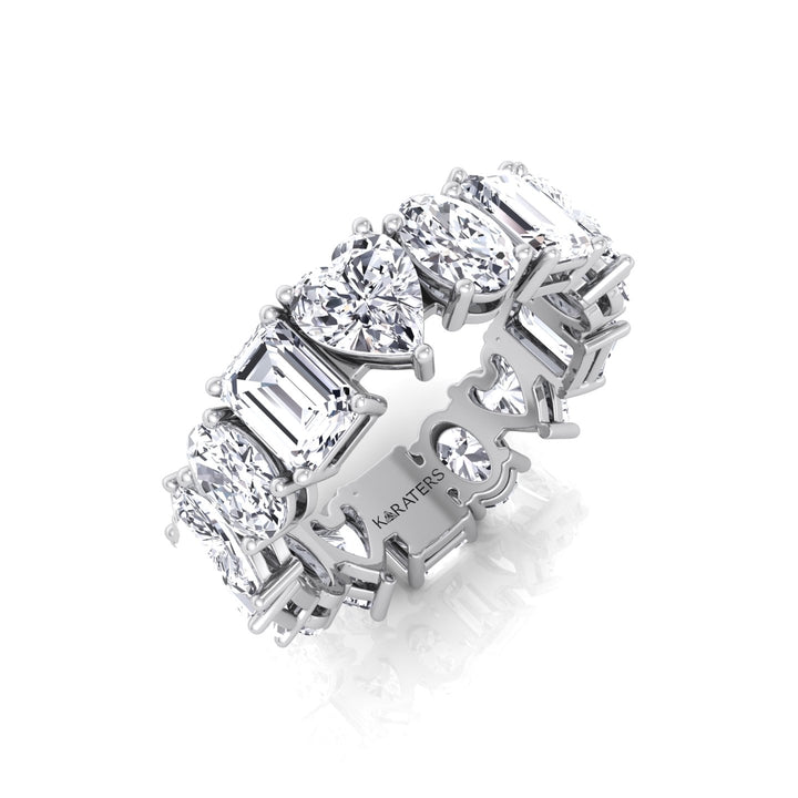 Mixed Shape Lab Grown Diamond Eternity Band-2CT-3CT-4CT-5CT-14K-White Gold