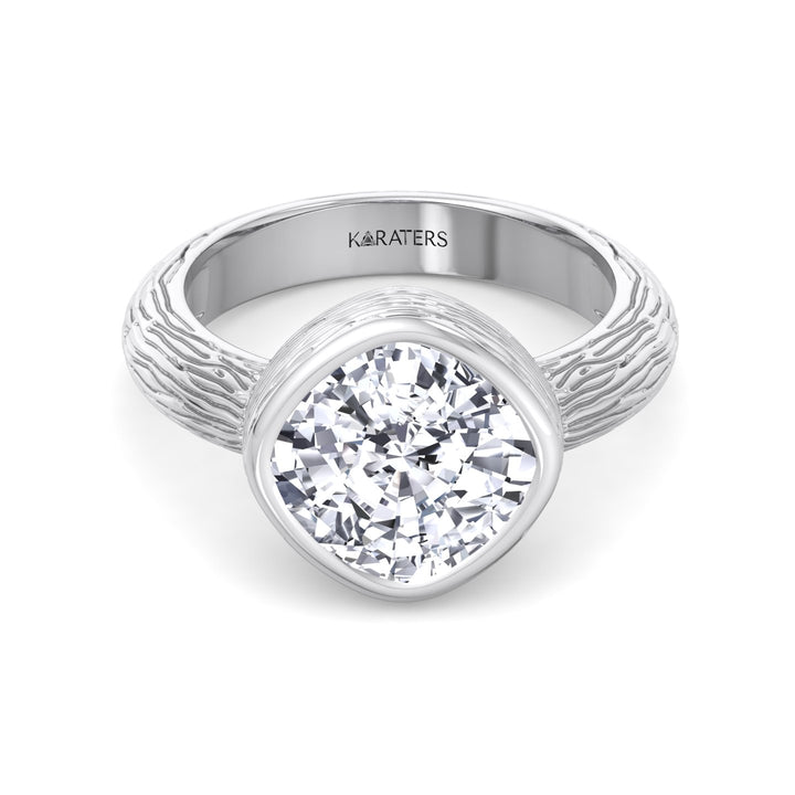Cushion Cut Solitaire Lab Grown Diamond Engagement Ring