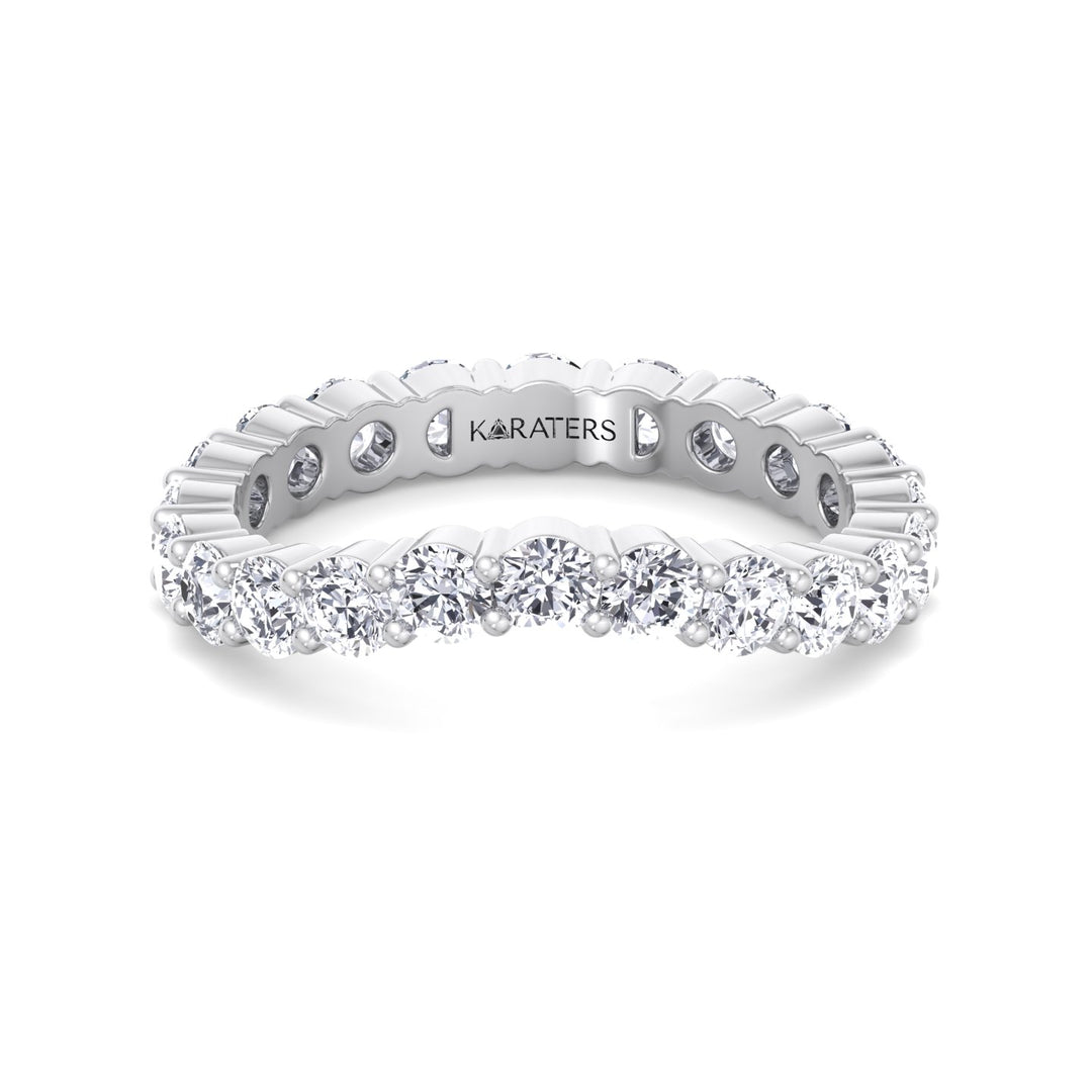 Round Shape Lab Grown Diamond Curved Eternity Band