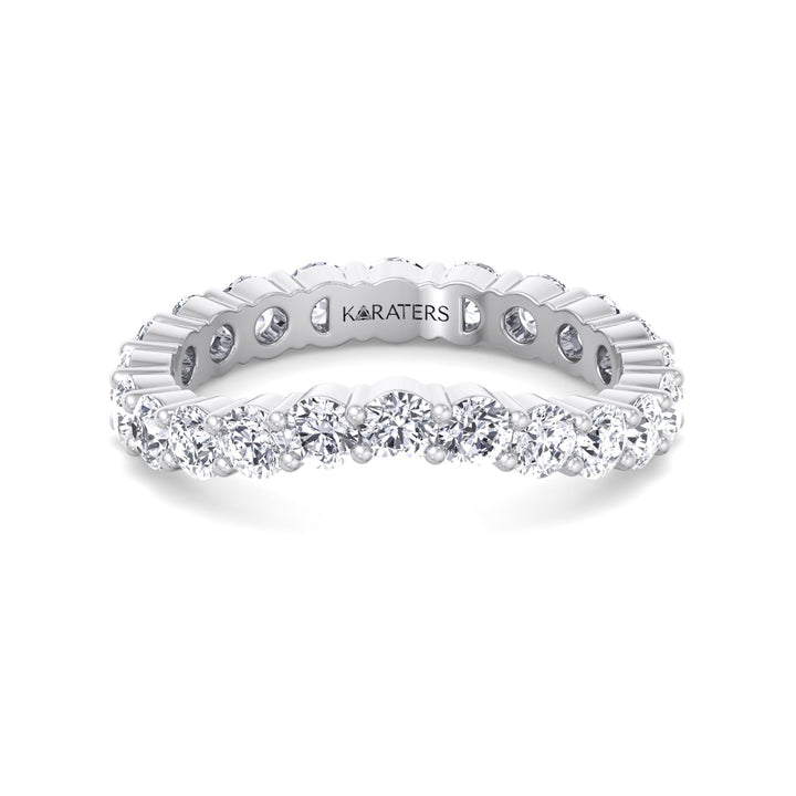 Round Shape Lab Grown Diamond Curved Eternity Band