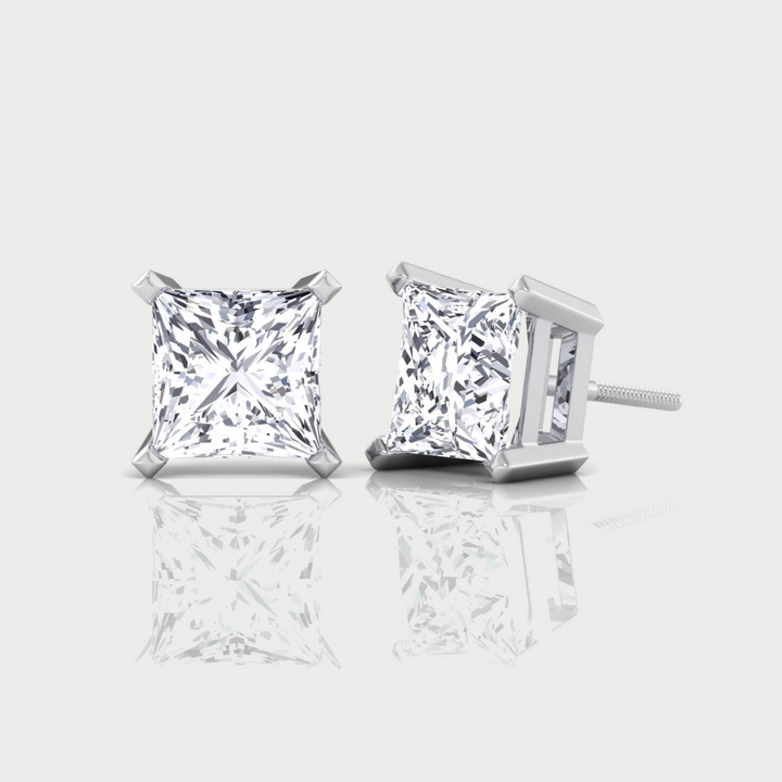 Princess Cut Men's Lab Grown Diamond Studs