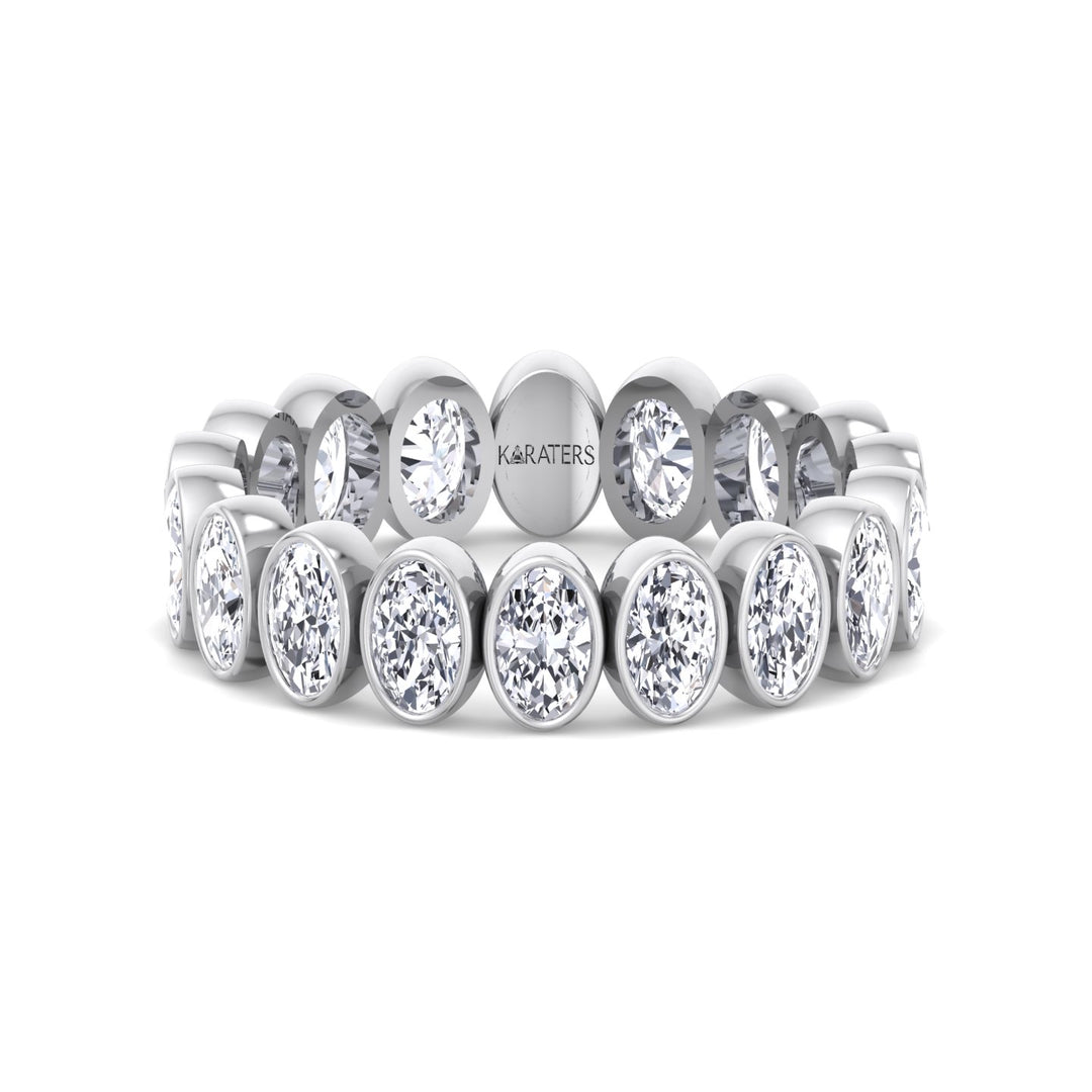 Bezel Set Oval Shape Lab Grown Diamond Eternity Band