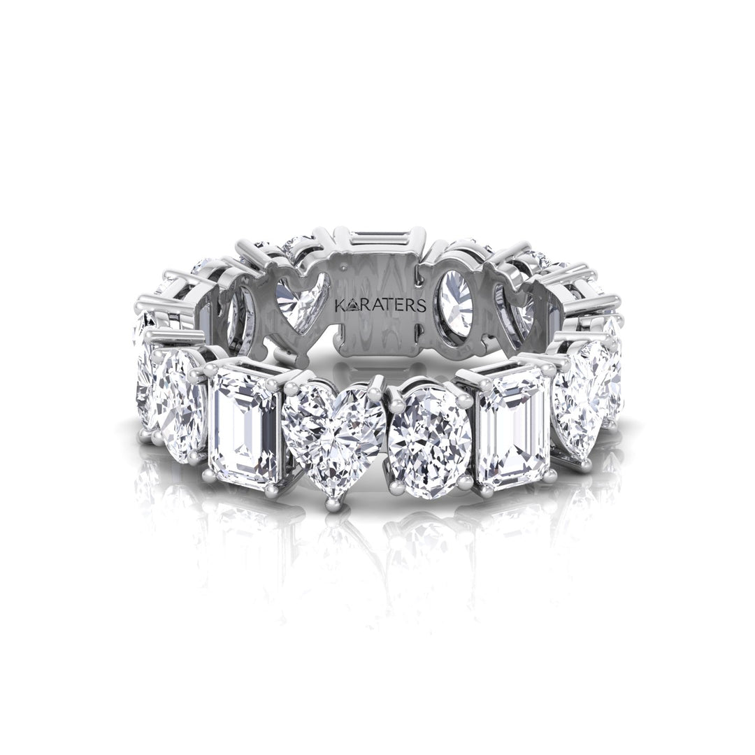 Mixed Shape Lab Grown Diamond Eternity Band-2CT-3CT-4CT-5CT-18K-White Gold