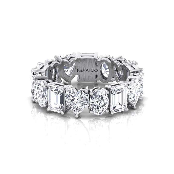 Mixed Shape Lab Grown Diamond Eternity Band-2CT-3CT-4CT-5CT-18K-White Gold