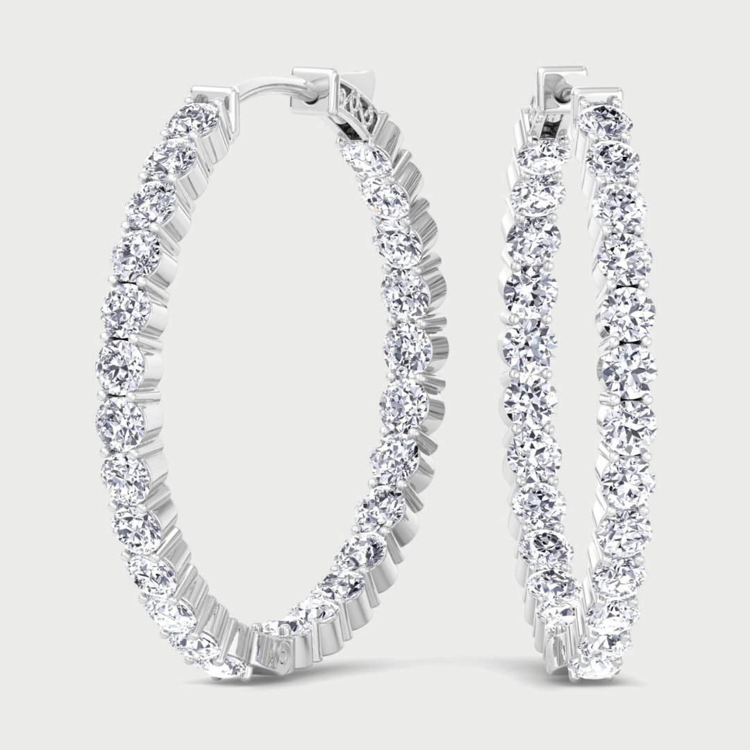 5 Carat Inside Out Lab-Grown Diamond Hoops