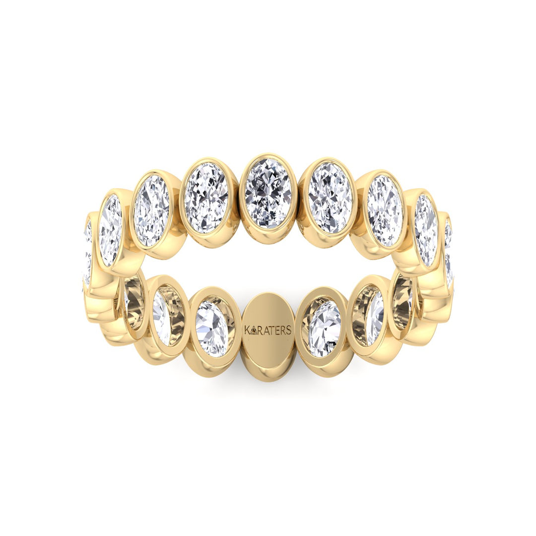 Bezel Set Oval Shape Lab Grown Diamond Eternity Band
