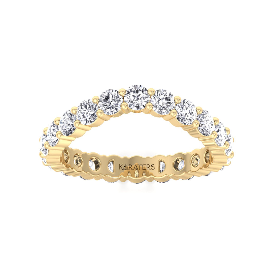 Round Shape Lab Grown Diamond Curved Eternity Band