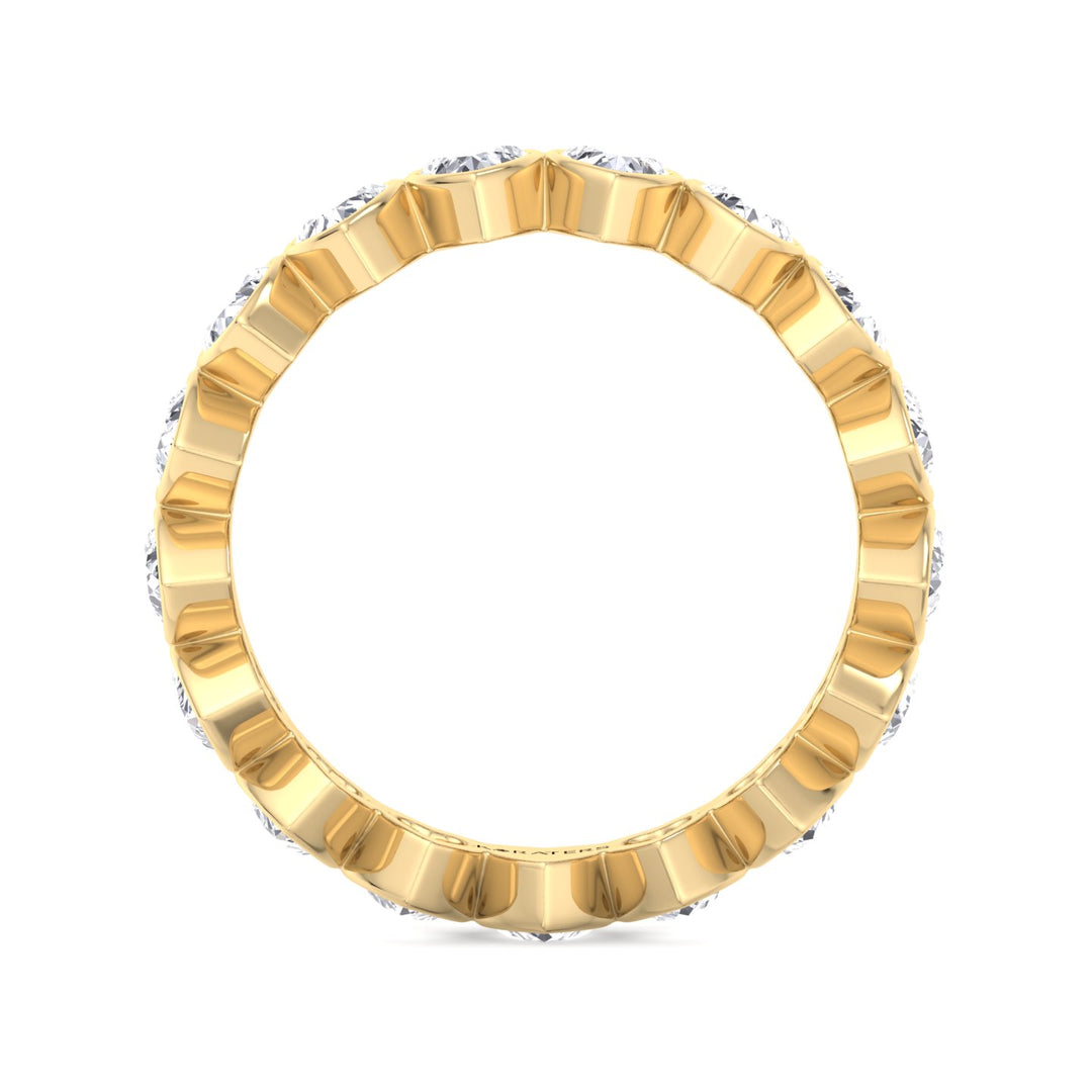 Bezel Set Heart Shape Lab Grown Diamond Eternity Band