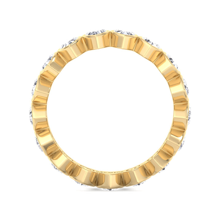 Bezel Set Heart Shape Lab Grown Diamond Eternity Band