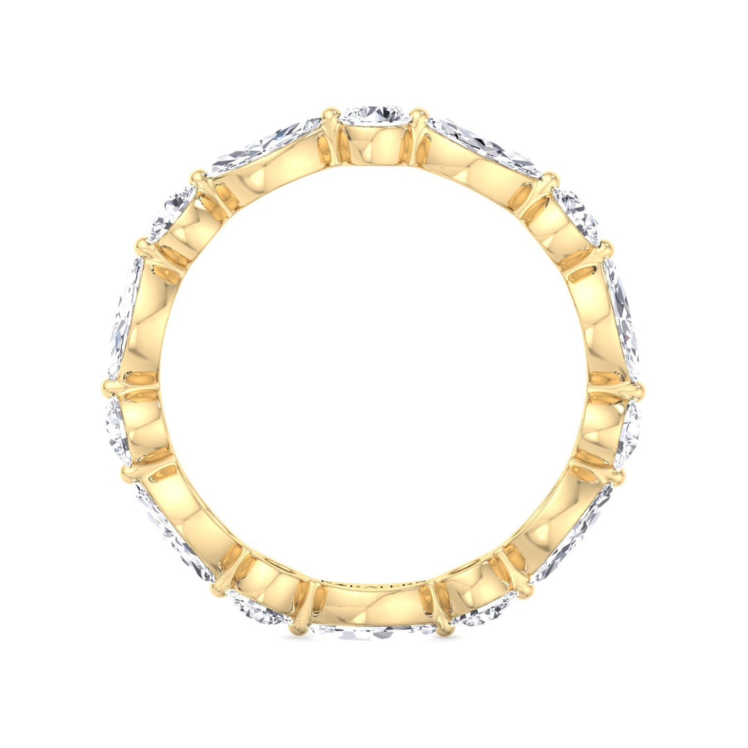Round and Marquise Shape Lab Grown Diamond Eternity Band