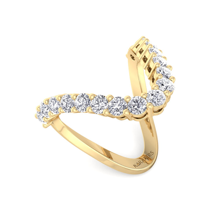 Round Shape Lab Grown Diamond Vanki Ring