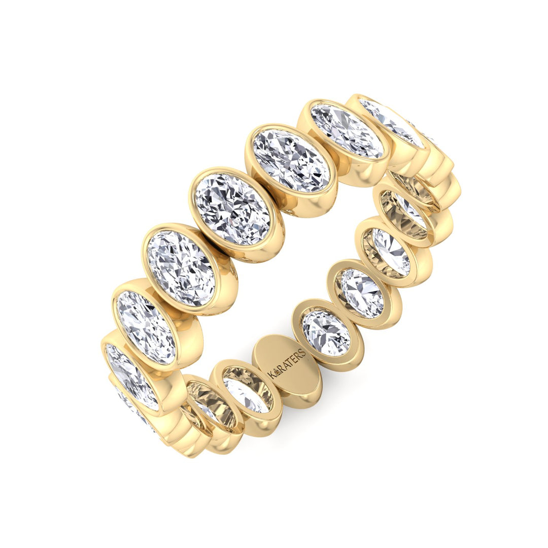 Bezel Set Oval Shape Lab Grown Diamond Eternity Band