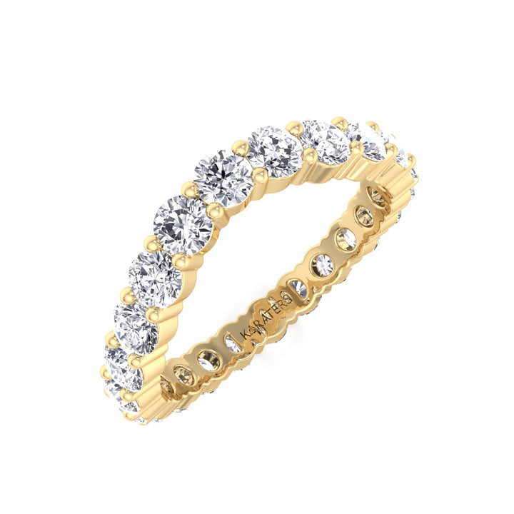 Round Shape Lab Grown Diamond Curved Eternity Band