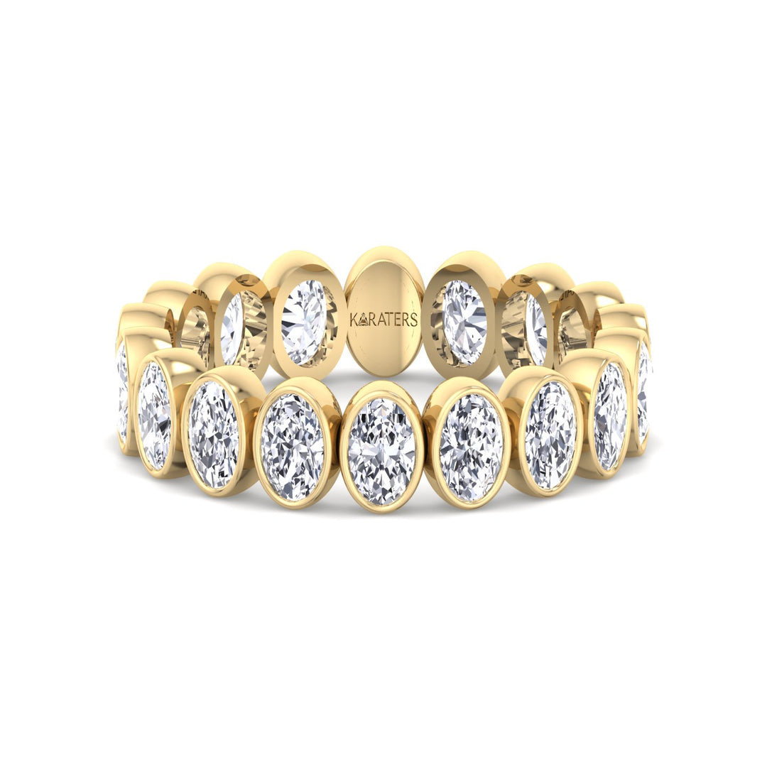 Bezel Set Oval Shape Lab Grown Diamond Eternity Band