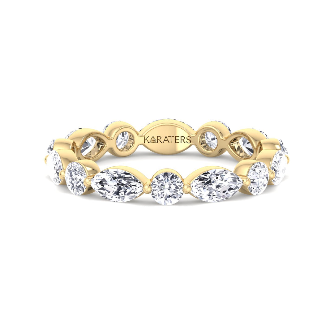 Round and Marquise Shape Lab Grown Diamond Eternity Band