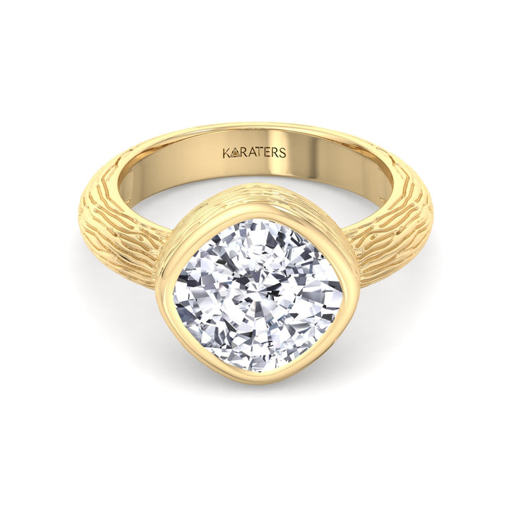 Cushion Cut Solitaire Lab Grown Diamond Engagement Ring