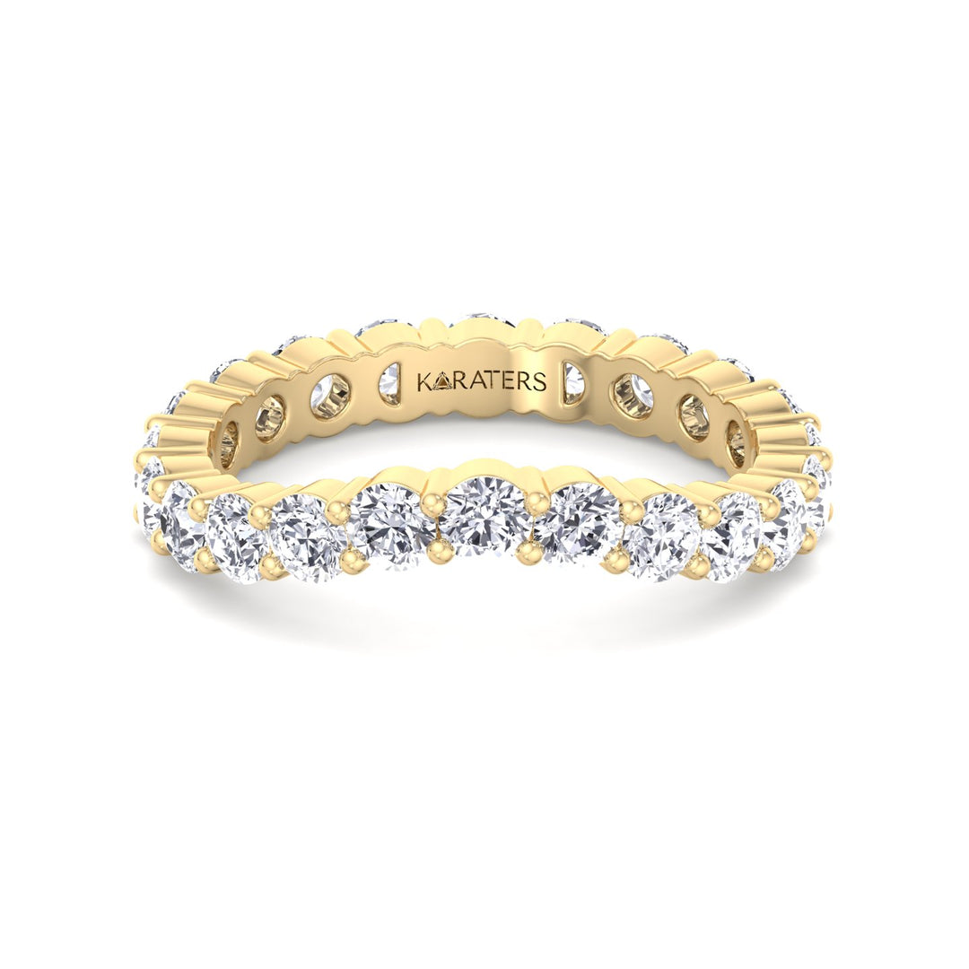Round Shape Lab Grown Diamond Curved Eternity Band