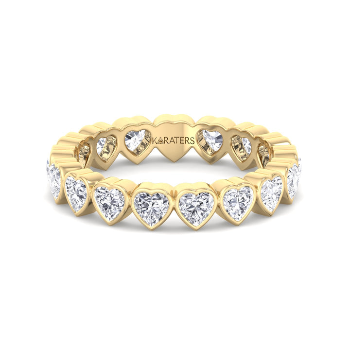 Bezel Set Heart Shape Lab Grown Diamond Eternity Band