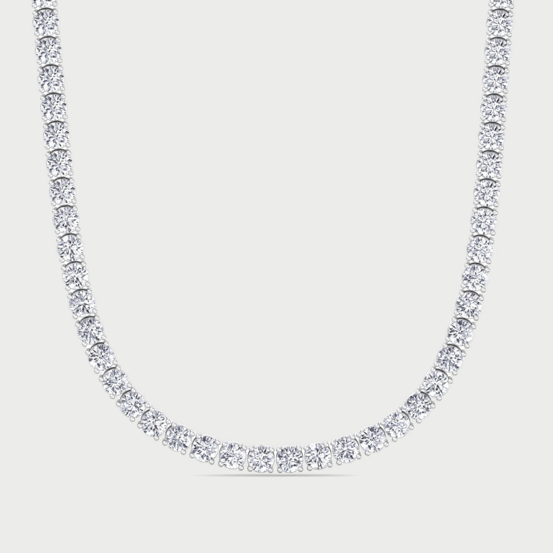 Men's Round Lab-Grown Diamond Tennis Necklace – Karaters