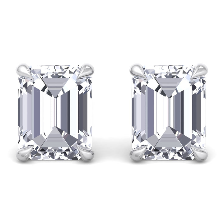 Emerald Cut Lab-Grown Diamond Studs White Gold 14K 18K