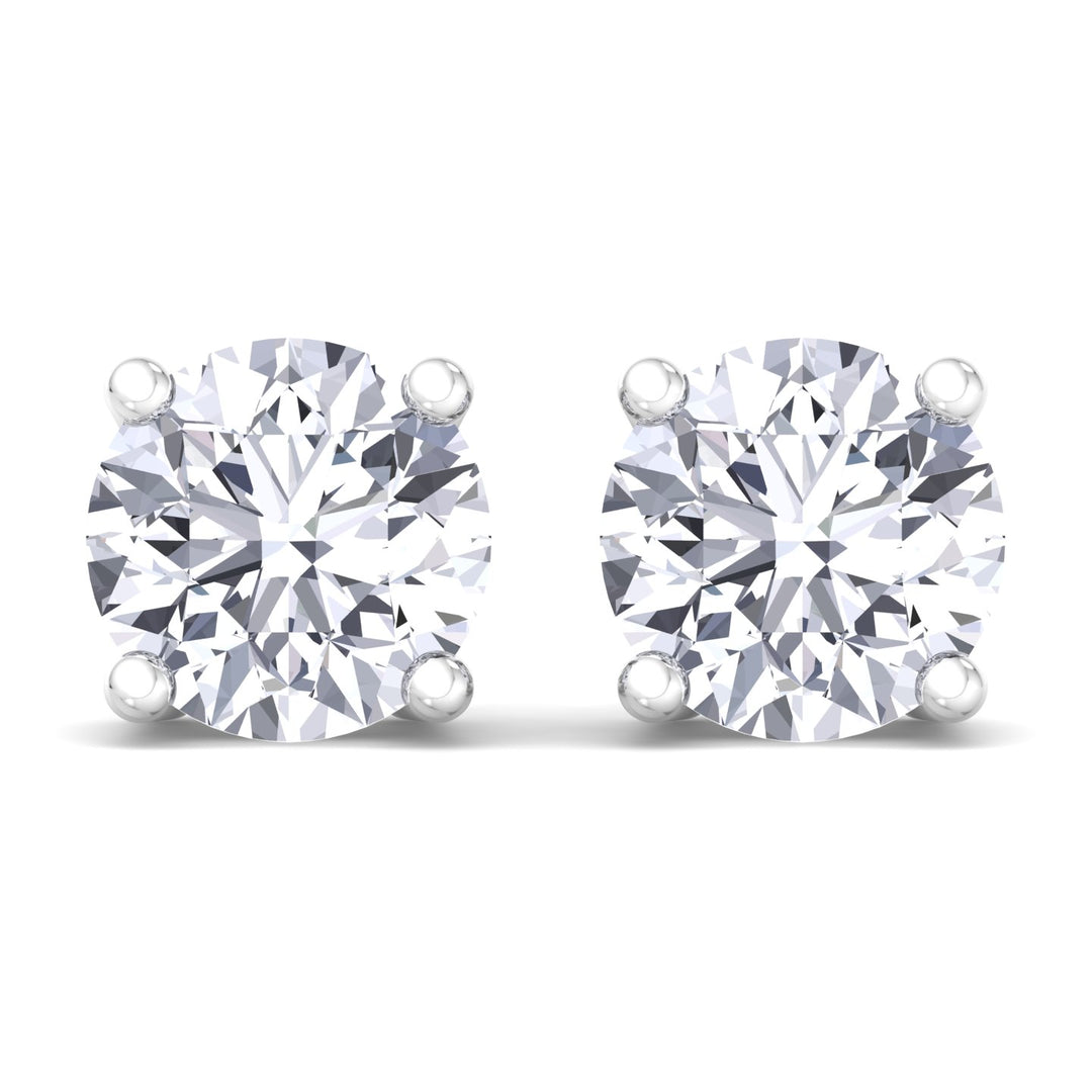 Round Cut  Lab-Grown Diamond Studs Platinum