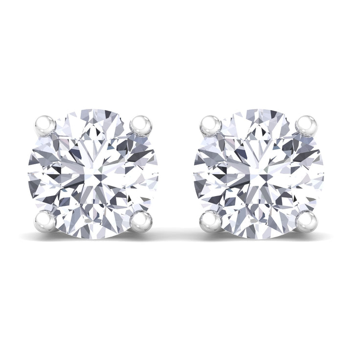 Round Cut  Lab-Grown Diamond Studs Platinum