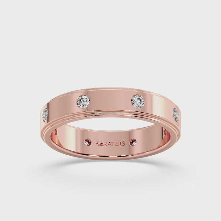 Men Lab Grown Diamond Wedding Band 6mm