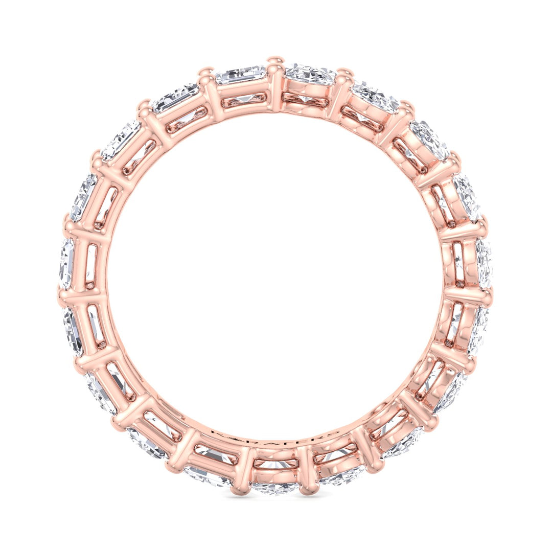 Alcántara-Double Shape, Emerald and Oval Lab Rose Gold Diamond Eternity Band, Profile