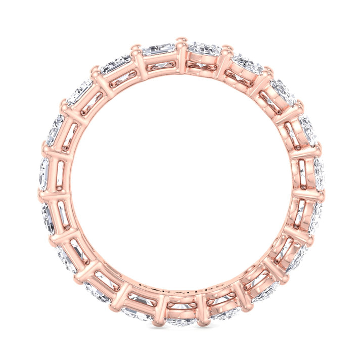 Alcántara-Double Shape, Emerald and Oval Lab Rose Gold Diamond Eternity Band, Profile