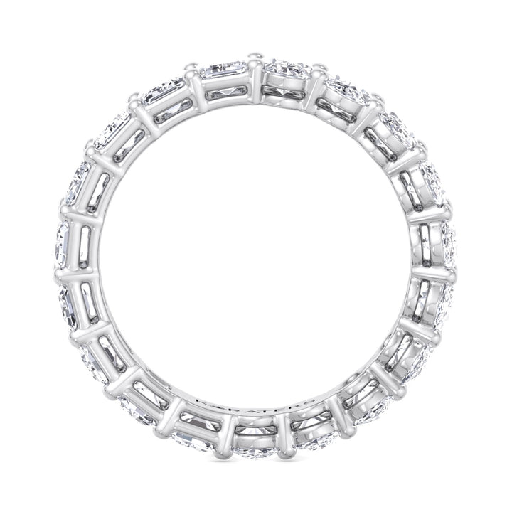 Alcántara-Double Shape, Emerald and Oval Lab White Gold Diamond Eternity Band, Profile