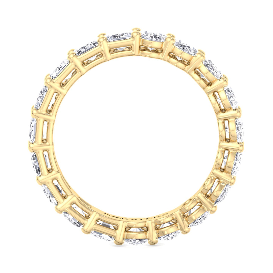 Alcántara-Double Shape, Emerald and Oval Lab Yellow Gold Diamond Eternity Band, Profile