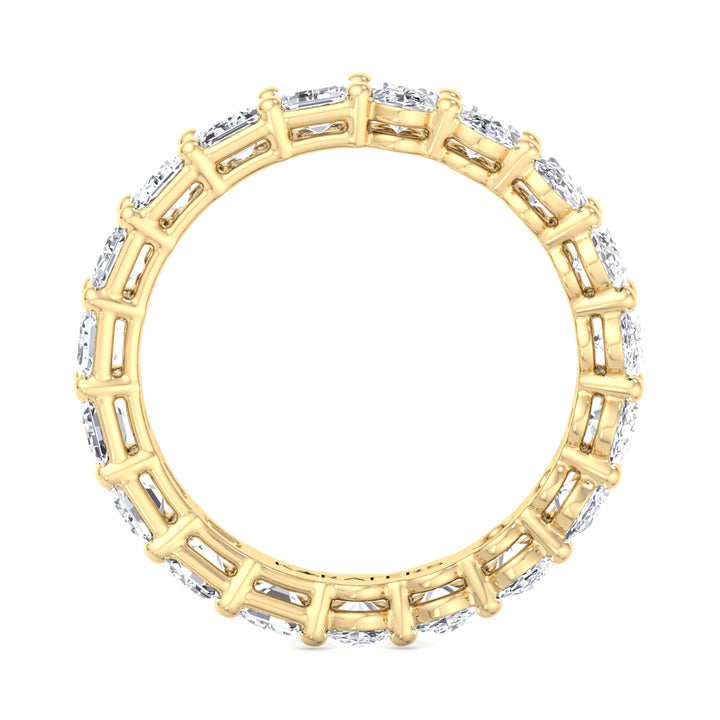 Alcántara-Double Shape, Emerald and Oval Lab Yellow Gold Diamond Eternity Band, Profile