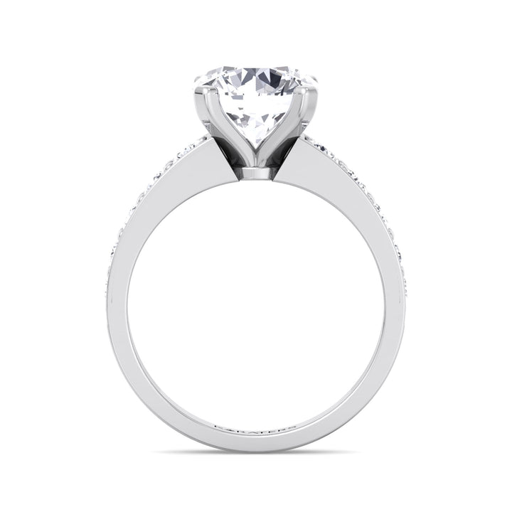 Almere-Round Cut Lab Grown Diamond Engagement Ring, White Gold, Profile