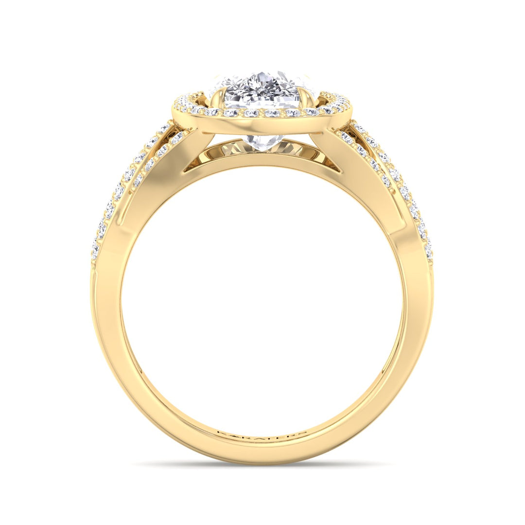 Anemone - Elongated Cushion Cut Lab-Grown Yellow Gold Diamond Engagement Ring, Profile