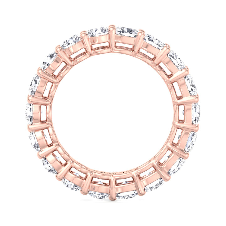 Cáceres-Round and Cushion Lab Rose Gold Diamond Eternity Band, Profile