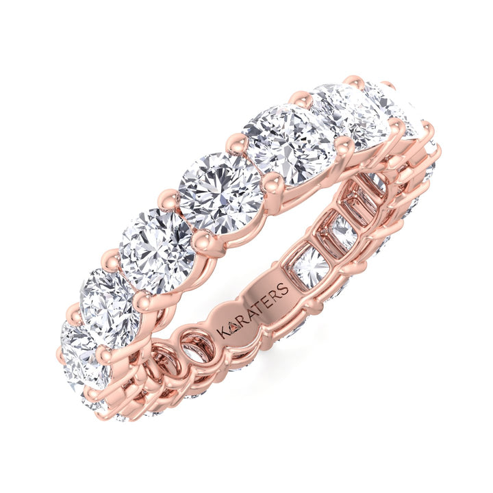 Cáceres-Round and Cushion Lab Rose Gold Diamond Eternity Band, Top Down